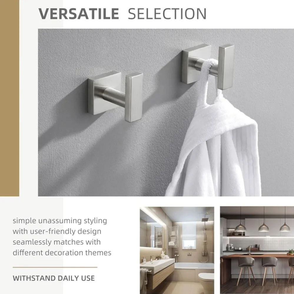 Sleek Silver Geometric Wall Hooks